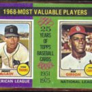 BOB GIBSON 1975 Topps MVP's #206 w/ McLain.  CARDS