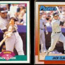 JACK CLARK 1989 Score Traded #3T + 1990 Topps #90.  PADRES