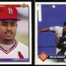BRIAN JORDAN 1992 Upper Deck Star Rookie + 1993 Donruss.  CARDS