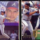 DAVE JUSTICE 1993 Flair #5 + 1994 Flair #126.  BRAVES