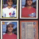 DAVE MARTINEZ (4) Card Lot 1990 Bowman + (3) 1991 Topps.  EXPOS