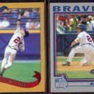 MARCUS GILES 2002 Topps Gold #'d Insert 1898/2002 + 2004 Topps OD #8.  BRAVES