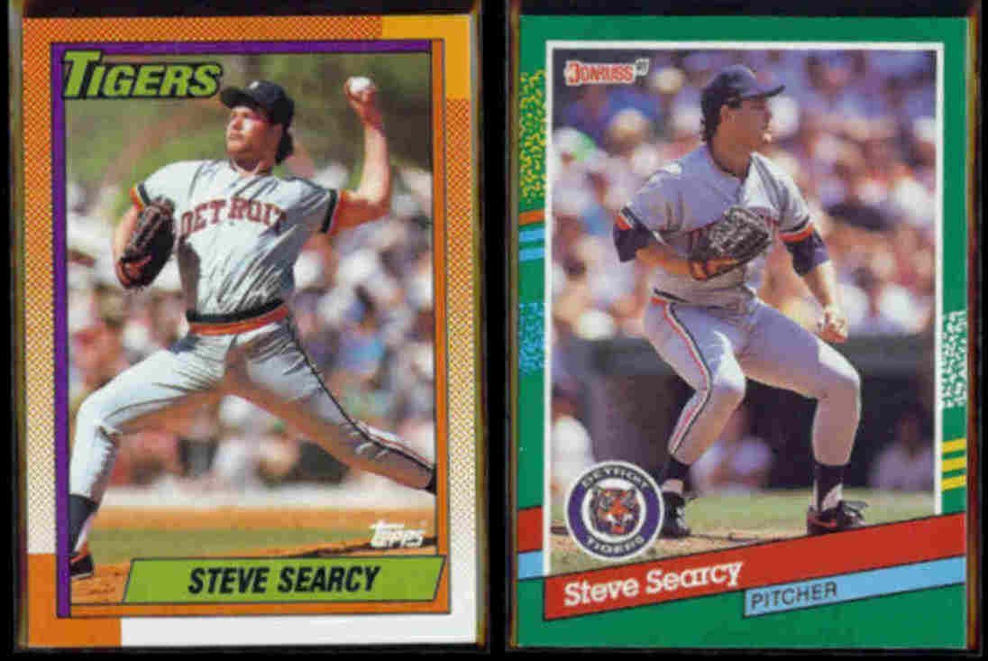 Steve Searcy 1990 Topps 487 1991 Donruss 549 Tigers