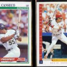 OZZIE CANSECO 1991 Score Prospect #346 + 1993 Score Prospect #241.  A's / CARDS