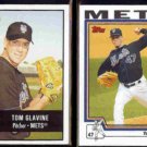 TOM GLAVINE 2003 Bowman Heritage #136 + 2004 Topps #13.  METS