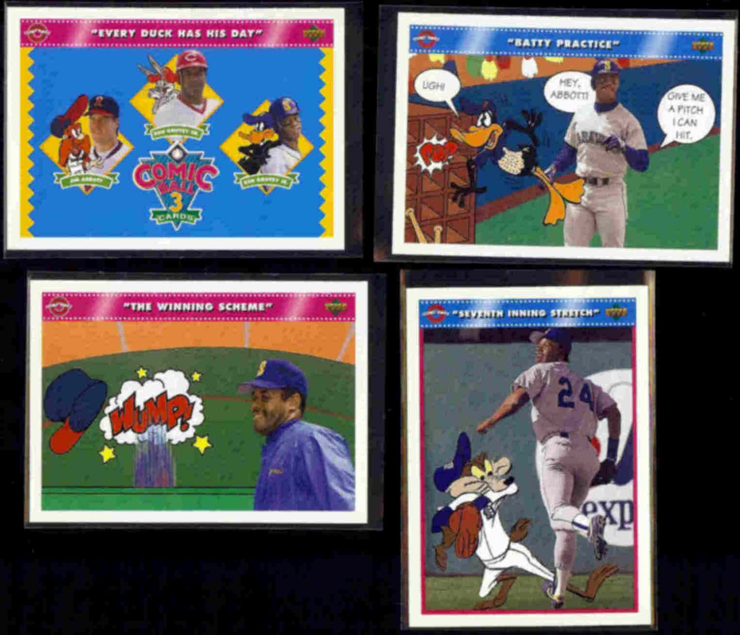 Ken Griffey Jr 4 Card 1992 Upper Deck Looney Tunes Lot W Sr Mariners