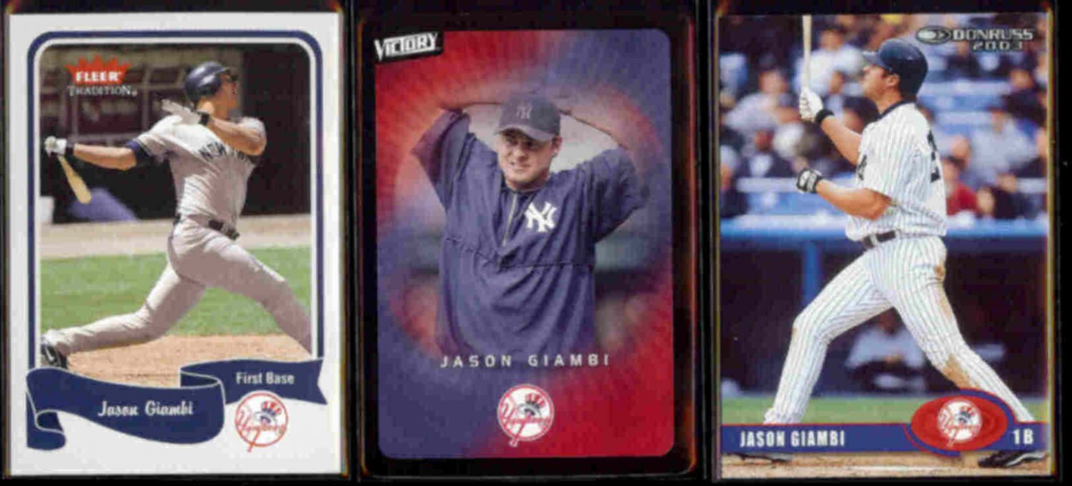 JASON GIAMBI (3) Card Lot (2003 + 2004). YANKEES