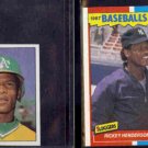 RICKEY HENDERSON 1981 Topps mini Sticker + 1987 Fleer Best Odd.  A's / YANKEES