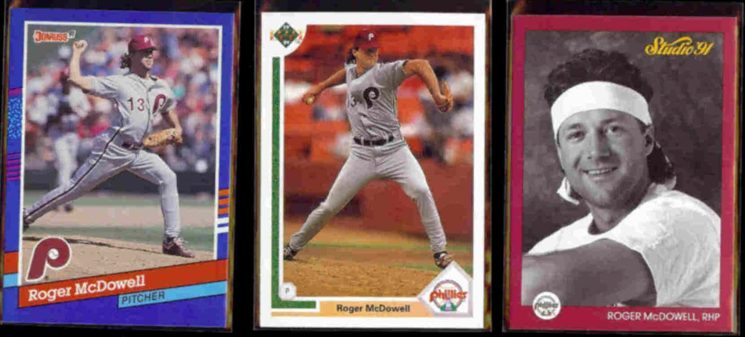 ROGER McDOWELL (3) Card Lot (1991). PHILLIES