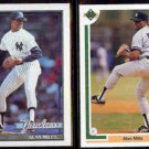 ALAN MILLS 1991 Topps #651 + 1991 Upper Deck #222.  YANKEES