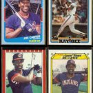 JOE CARTER (4) Card Odd Ball Lot (1987 + 1989).  INDIANS