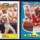 ERIC DAVIS 1988 Topps AS Glossy + 1990 Fleer Award WInner.  REDS