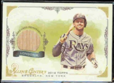 EVAN LONGORIA 2014 A+G Game Used Insert FSR-EL.  RAYS
