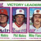 PHIL NIEKRO 1980 Topps Victory Leaders #205 w/ JOE + Flanagan.  ATLANTA