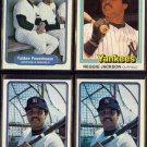 REGGIE JACKSON (4) Card OC Lot w/ (3) 1982 Fleer + 1981 Donruss.  YANKEES
