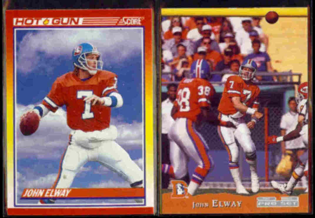 John Elway #564 Score 1990 NFL Football Hot Gun Trading Card