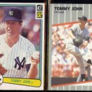 TOMMY JOHN 1982 Donruss #409 + 1989 Fleer #255.  YANKEES