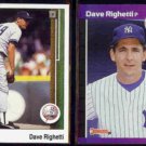 DAVE RIGHETTI 1989 Upper Deck #59 + 1989 Donruss #78.  YANKEES