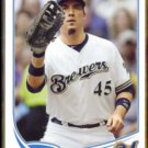TRAVIS ISHIKAWA 2013 Topps #45.  BREWERS