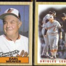EARL WEAVER 1987 Topps #568 + #506.  ORIOLES