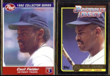 CECIL FIELDER 1992 Post Insert + 1992 Topps Best Gold Insert.  TIGERS