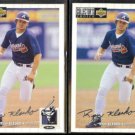 RYAN KLESKO (2) 1994 UD CC Silver Signature Inserts #165.  BRAVES