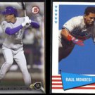 RAUL MONDESI Jr. 2016 Topps Rookie #149 + Mondesi Sr. 1999 Fleer Greats #19.  KC / LA