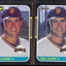 WILL CLARK 1987 Leaf #144 + 1987 Donruss #144.  GIANTS
