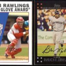 BENGIE MOLINA 2004 Topps #697 + 2007 Topps #4.  ANGELS / GIANTS