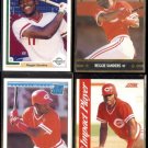 REGGIE SANDERS (4) Card Lot (1991 + 1992) w/ Rookie Insert.  REDS