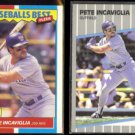 PETE INCAVIGLIA 1987 Fleer Best Odd #21 of 44 + 1989 Fleer #523.  RANGERS