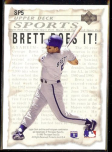 GEORGE BRETT 1992 Upper Deck Insert #SP5 w/ YOUNT on reverse.  ROYALS