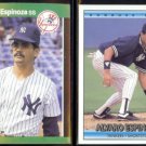 ALVARO ESPINOZA 1989 Donruss Best #161 + 1992 Donruss #474.  YANKEES