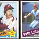 MIKE SCHMIDT 1985 Topps AS #714 + 1985 Topps #500.  PHILLIES