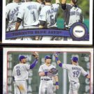 BLUE JAYS 2011 #447 + 2015 #13 Topps Team Cards.  TORONTO