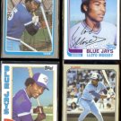LLOYD MOSEBY (4) Card Lot (1982 - 1985).  BLUE JAYS