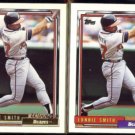 LONNIE SMITH 1992 Topps GOLD Winner #467 w/ sister.  BRAVES