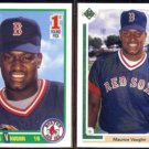 MO VAUGHN 1990 Score Draft #675 + 1991 Upper Deck Star Rookie #5.  RED SOX