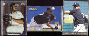 JAMES BALDWIN (3) Card Insert Lot w/ Rookies (1994 + 1995).  WHITE SOX