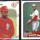 OZZIE SMITH 1988 Fleer #47 + 1989 Topps #230.  CARDS