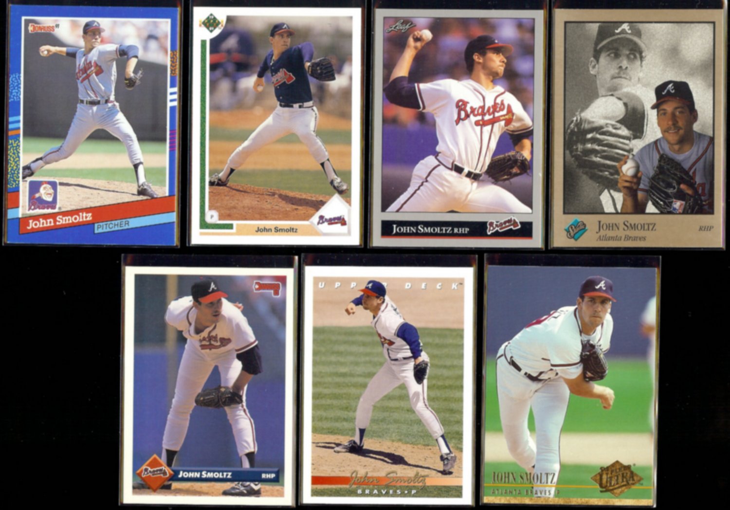 JOHN SMOLTZ (7) Card Lot (1991 - 1994). BRAVES