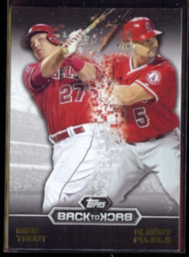 MIKE TROUT 2016 Topps Back to Back Insert w/ Pujols #B2B-11.  LA ANGELS