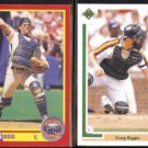 CRAIG BIGGIO 1990 Score #275 + 1991 Upper Deck #158.  ASTROS