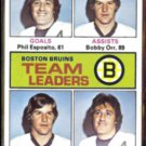 BOBBY ORR 1975 Topps Leaders #314 w/ P. Esposito.  BOS BRUINS