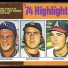 NOLAN RYAN 1975 Topps Highlights w/ Bosman #7.  ANGELS