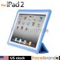 Blue Smart Cover Leather Magnetic Full Case For IPad2