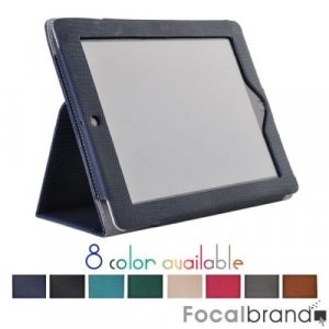Dark blue magnetic Leather Case with Stand for iPad 2