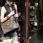 Shoulder bag of embroider Thicken canva