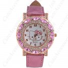 WWM-16020 Hello Kitty Quartz Rhinestones Wristwatch- Pink