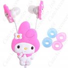 TDMHS25748 My Melody 3.5mm Stero Earphones with Remote & Mic & Clip & Ear Sleeves- FREE SHIPPING